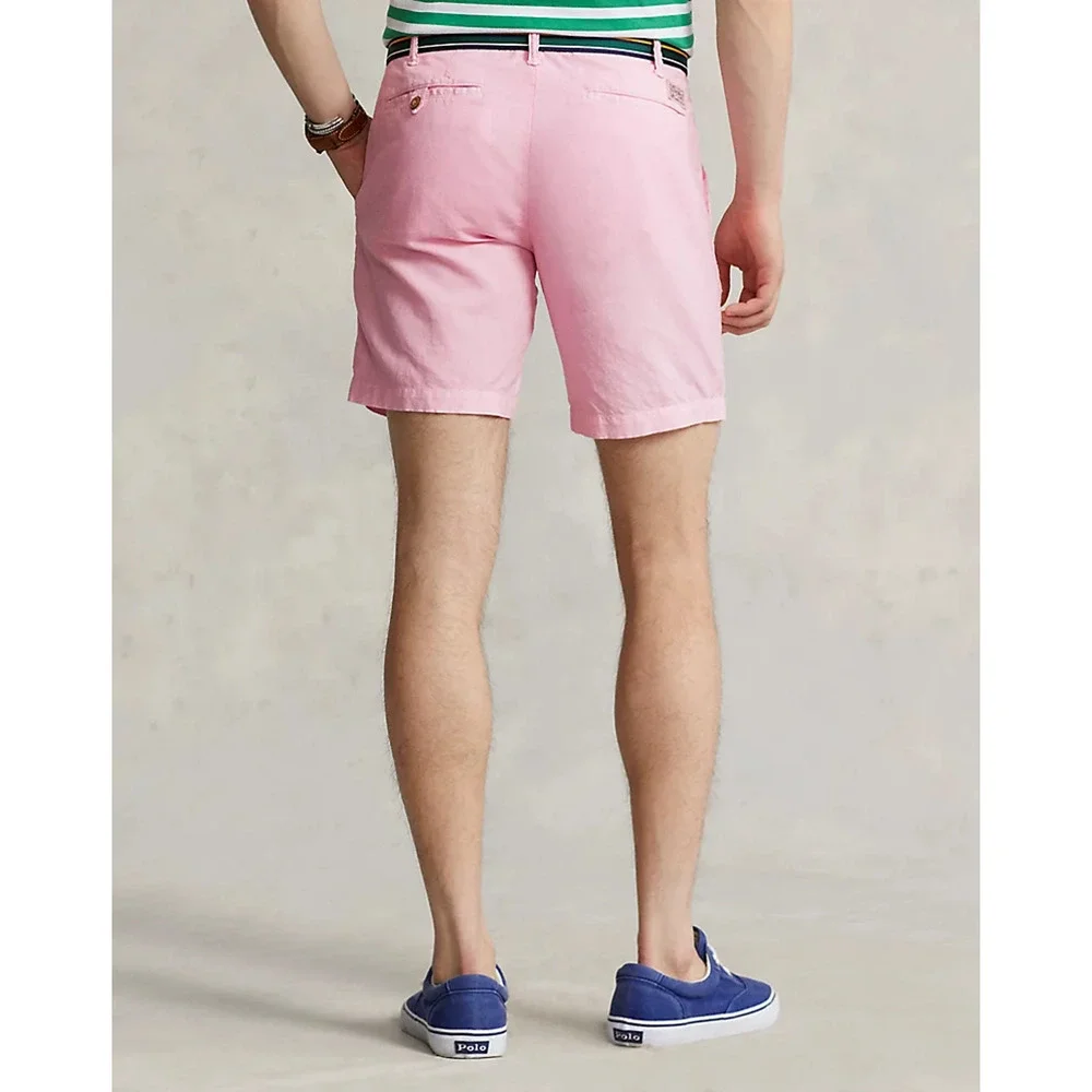 Polo Ralph Lauren 8-Inch Straight Fit Linen Cotton Shorts Pink Sz. 31 NWT